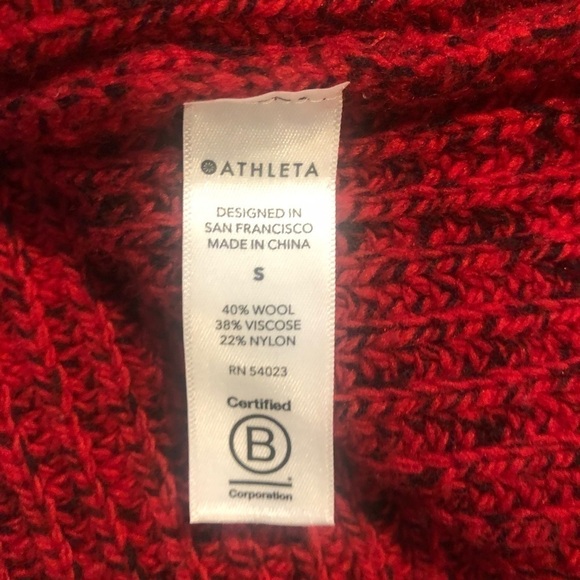 Athleta Sierra Crew Red Wool Blend Sweater Size Small - Picture 9 of 9